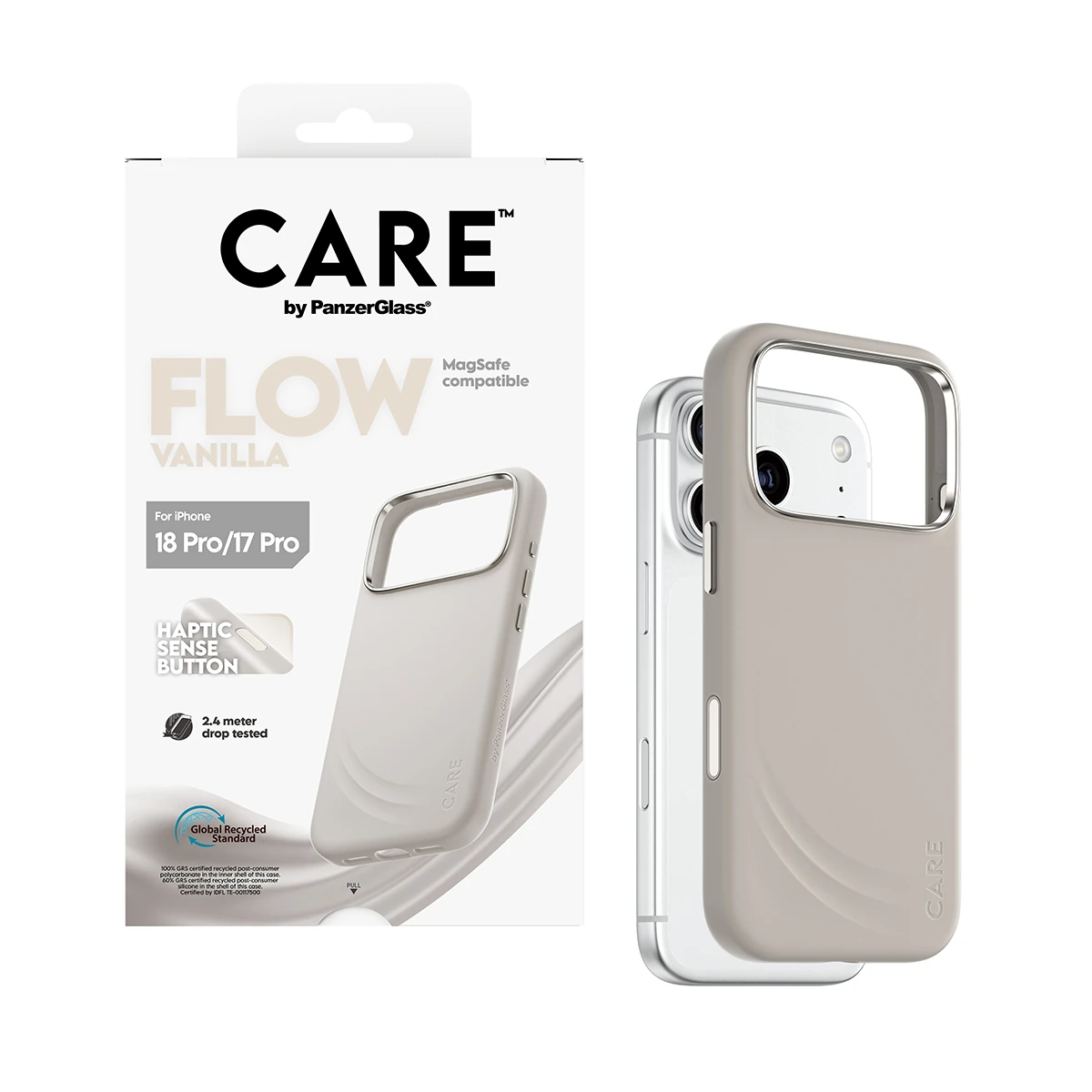 CARE by PanzerGlass Flow iPhone 18 Pro / 17 Pro MagSafe tok - vanília