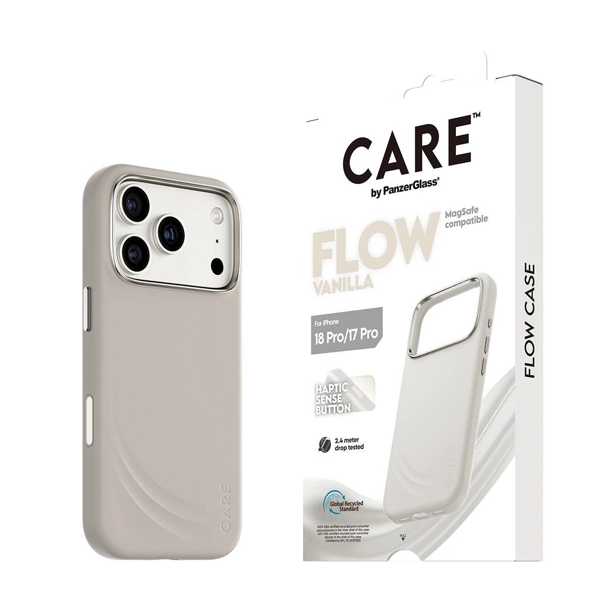 CARE by PanzerGlass Flow iPhone 18 Pro / 17 Pro MagSafe tok - vanília