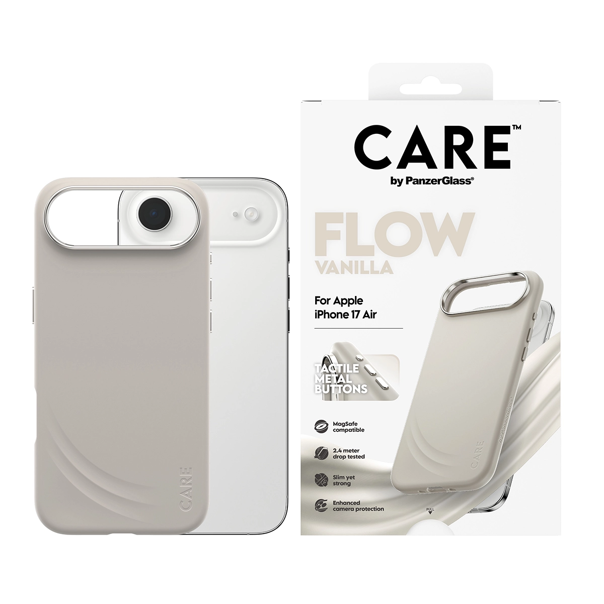 CARE by PanzerGlass Flow iPhone Air MagSafe tok – vanília