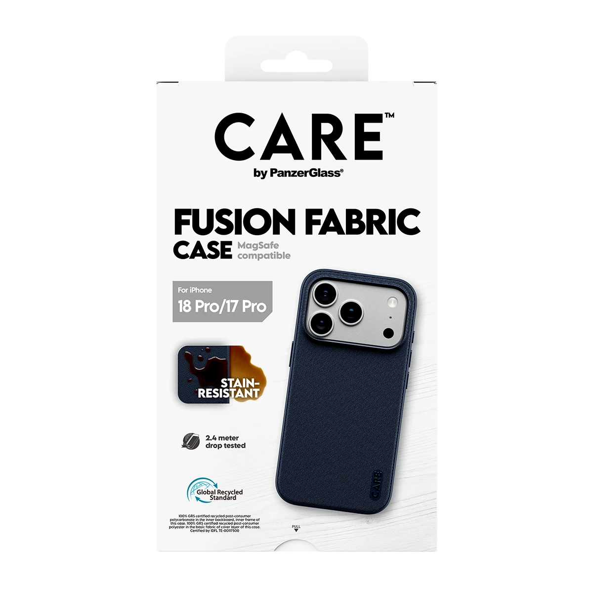 CARE by PanzerGlass Fusion Fabric iPhone 18 Pro / 17 Pro MagSafe tok - kék