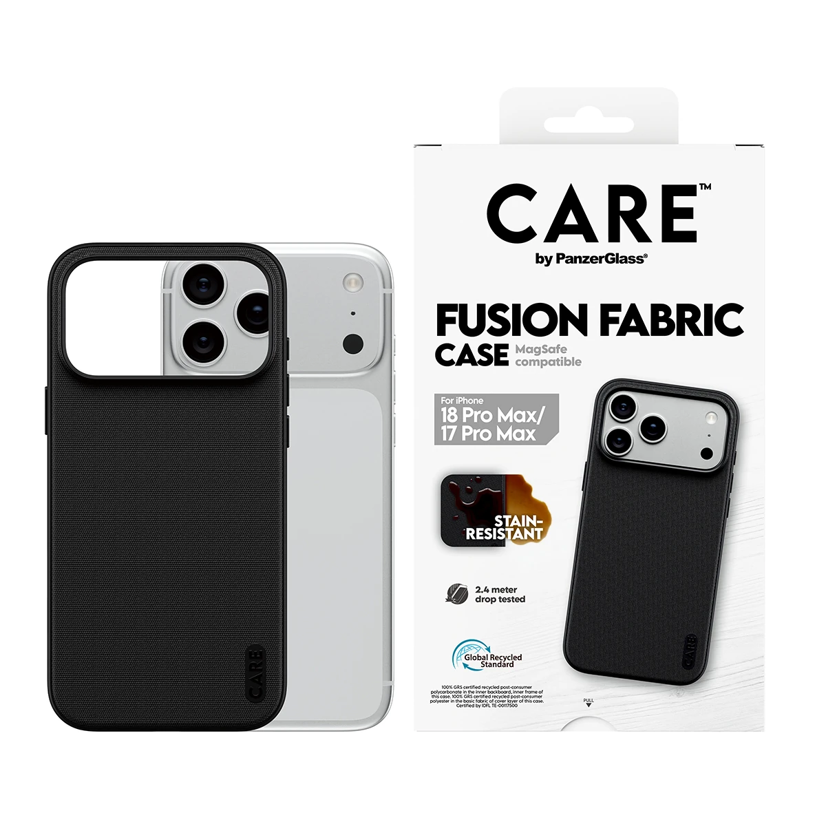 CARE by PanzerGlass Fusion Fabric iPhone 18 Pro Max / 17 Pro Max MagSafe tok - fekete