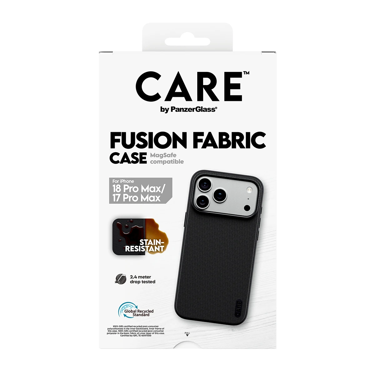 CARE by PanzerGlass Fusion Fabric iPhone 18 Pro Max / 17 Pro Max MagSafe tok - fekete