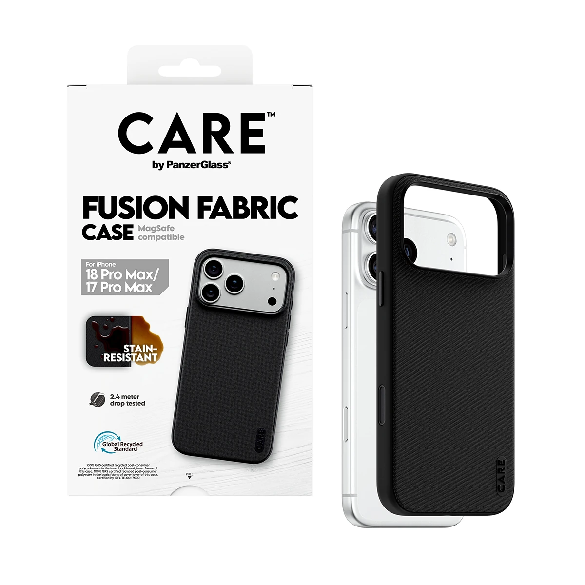 CARE by PanzerGlass Fusion Fabric iPhone 18 Pro Max / 17 Pro Max MagSafe tok - fekete