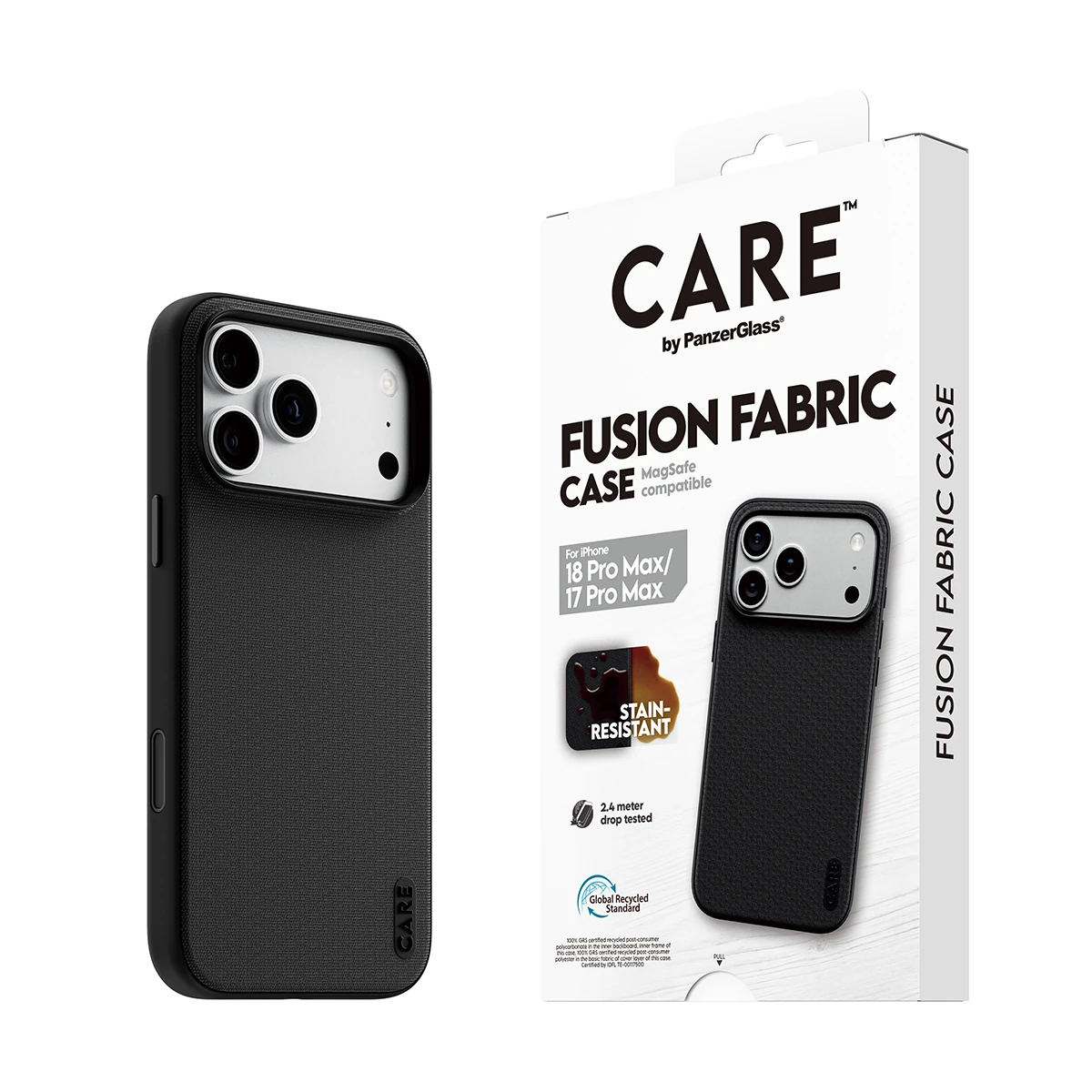 CARE by PanzerGlass Fusion Fabric iPhone 18 Pro Max / 17 Pro Max MagSafe tok - fekete