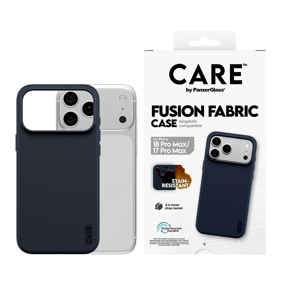 CARE by PanzerGlass Fusion Fabric iPhone 18 Pro Max / 17 Pro Max MagSafe tok - kék