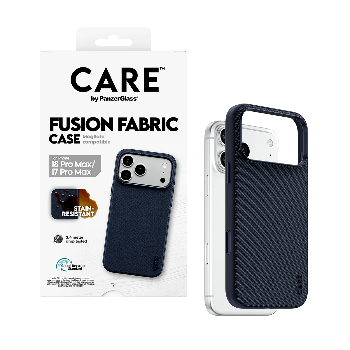 CARE by PanzerGlass Fusion Fabric iPhone 18 Pro Max / 17 Pro Max MagSafe tok - kék