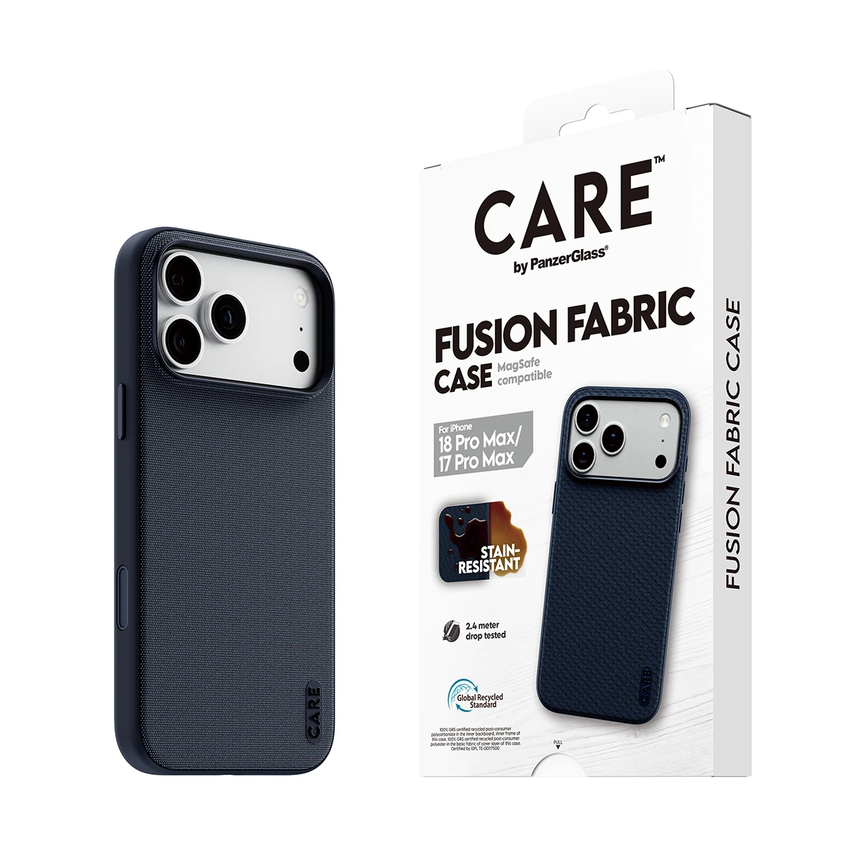 CARE by PanzerGlass Fusion Fabric iPhone 18 Pro Max / 17 Pro Max MagSafe tok - kék