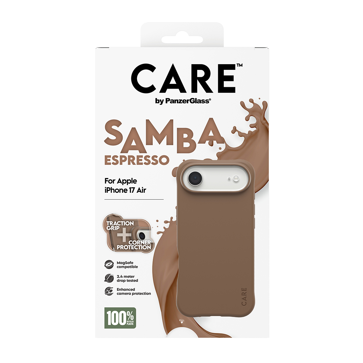 CARE by PanzerGlass Samba iPhone Air szilikon MagSafe tok - kávé