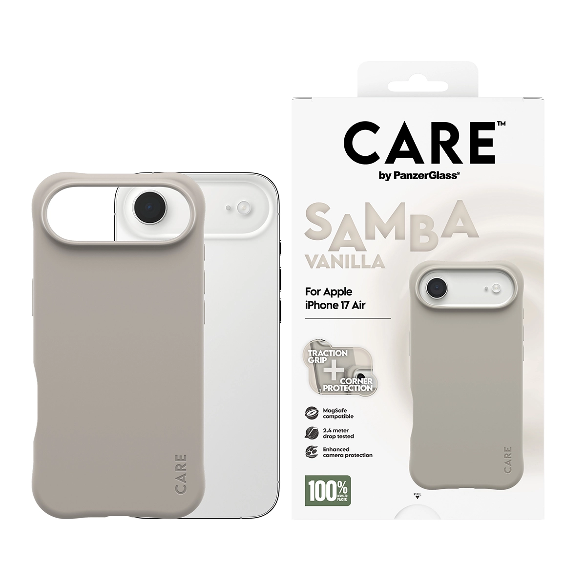 CARE by PanzerGlass Samba iPhone Air szilikon MagSafe tok - vanília