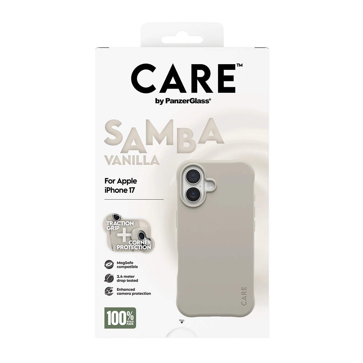 CARE by PanzerGlass Samba iPhone 17 szilikon MagSafe tok - vanília