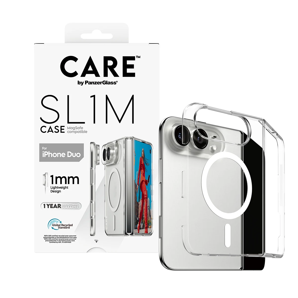 SL1M áttetsző tok két része az iPhone Duo készüléken
