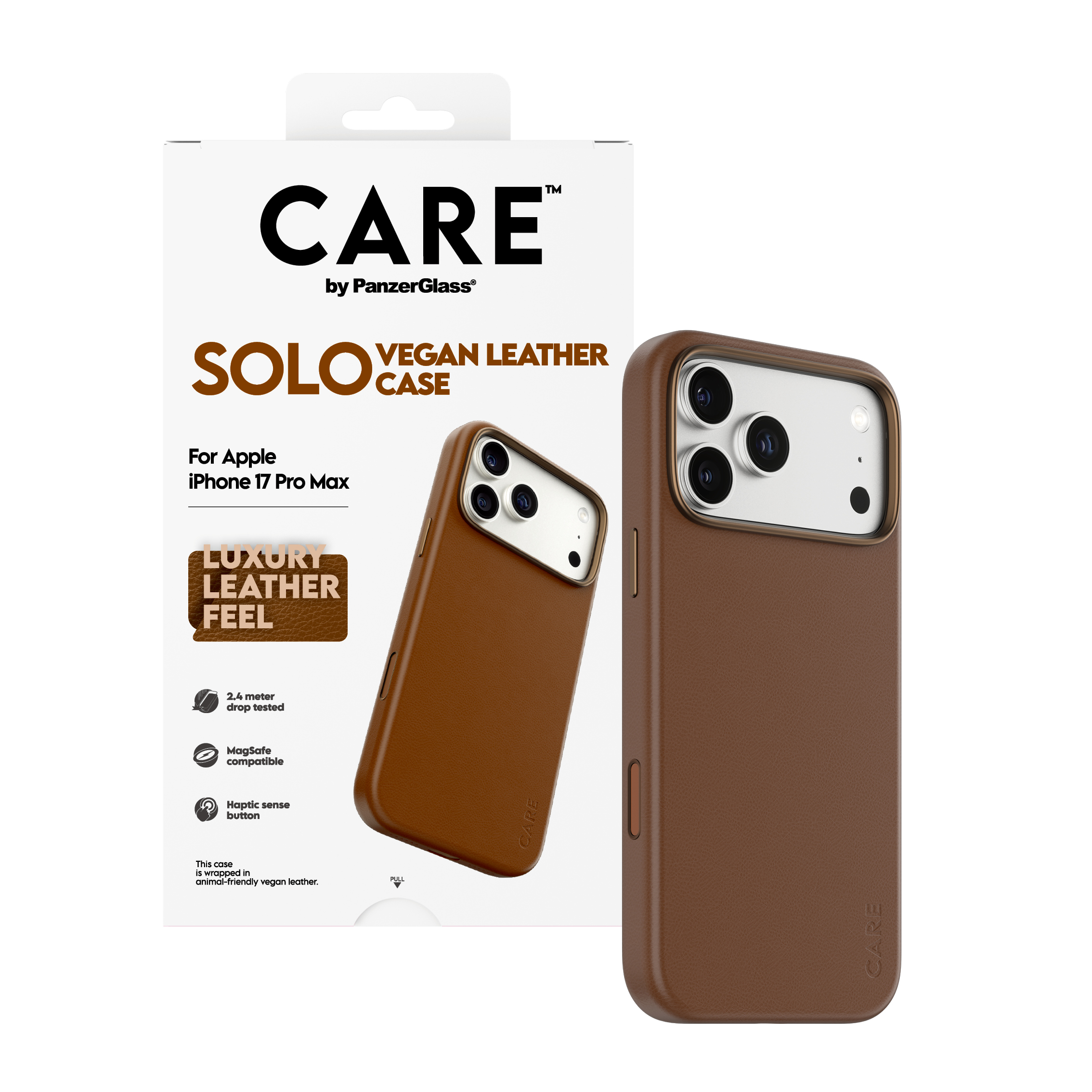 CARE by PanzerGlass Solo iPhone 17 Pro Max tok – barna