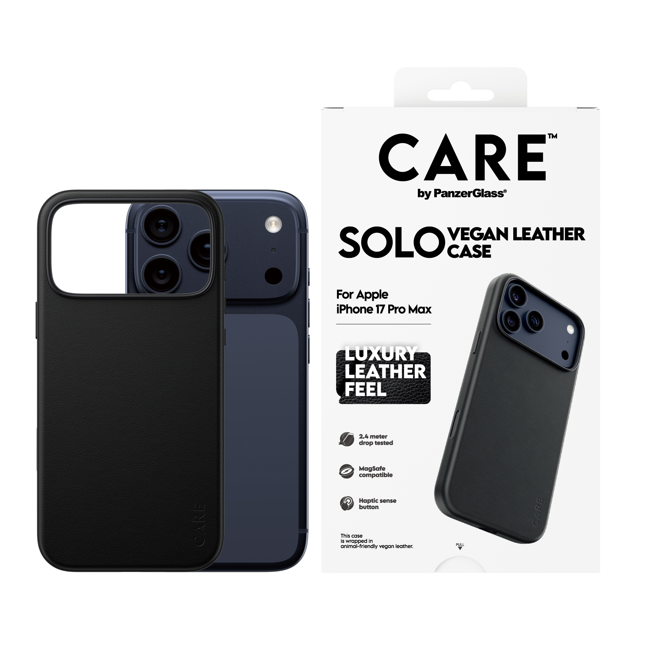 CARE by PanzerGlass Solo iPhone 17 Pro Max tok – fekete