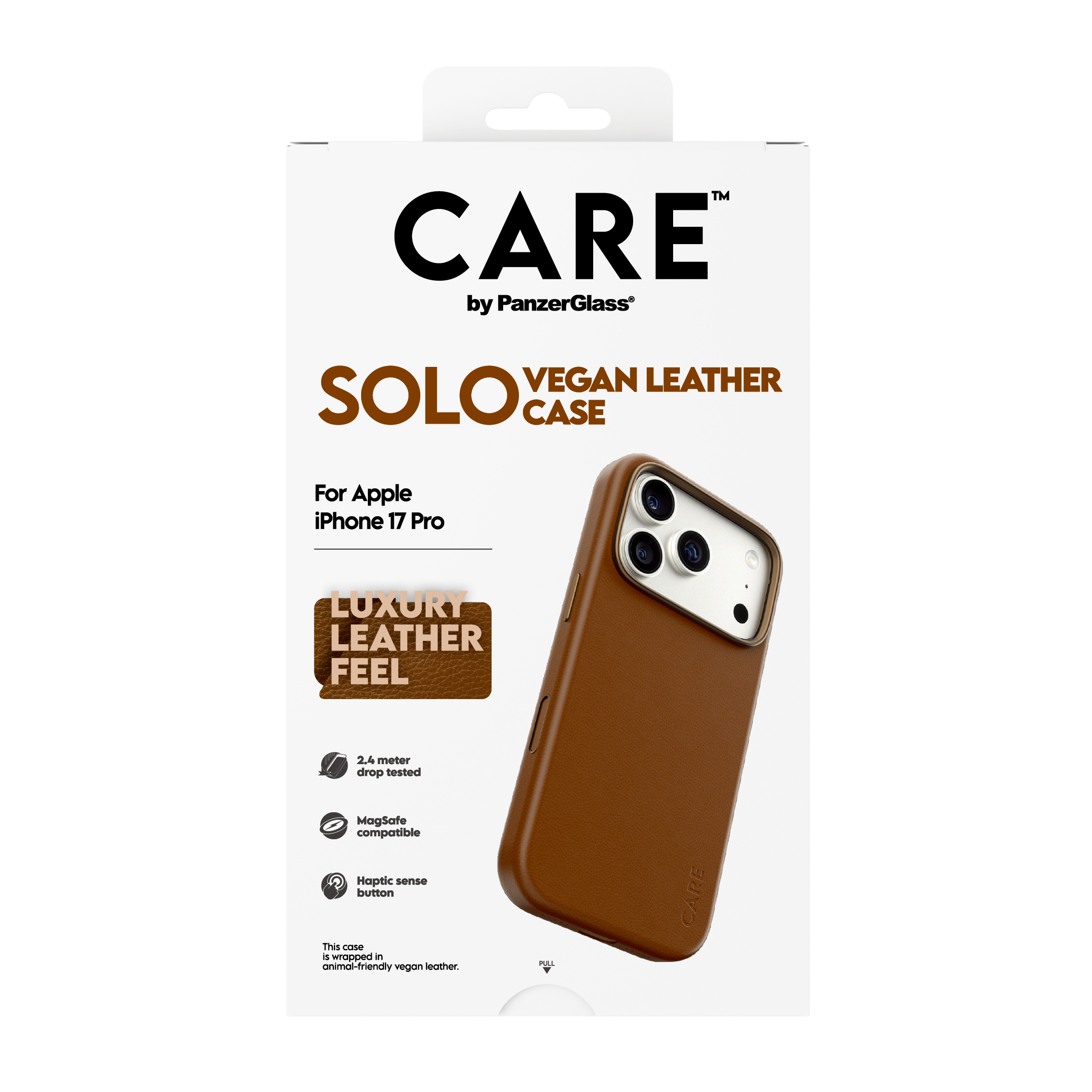 CARE by PanzerGlass Solo iPhone 17 Pro tok – barna