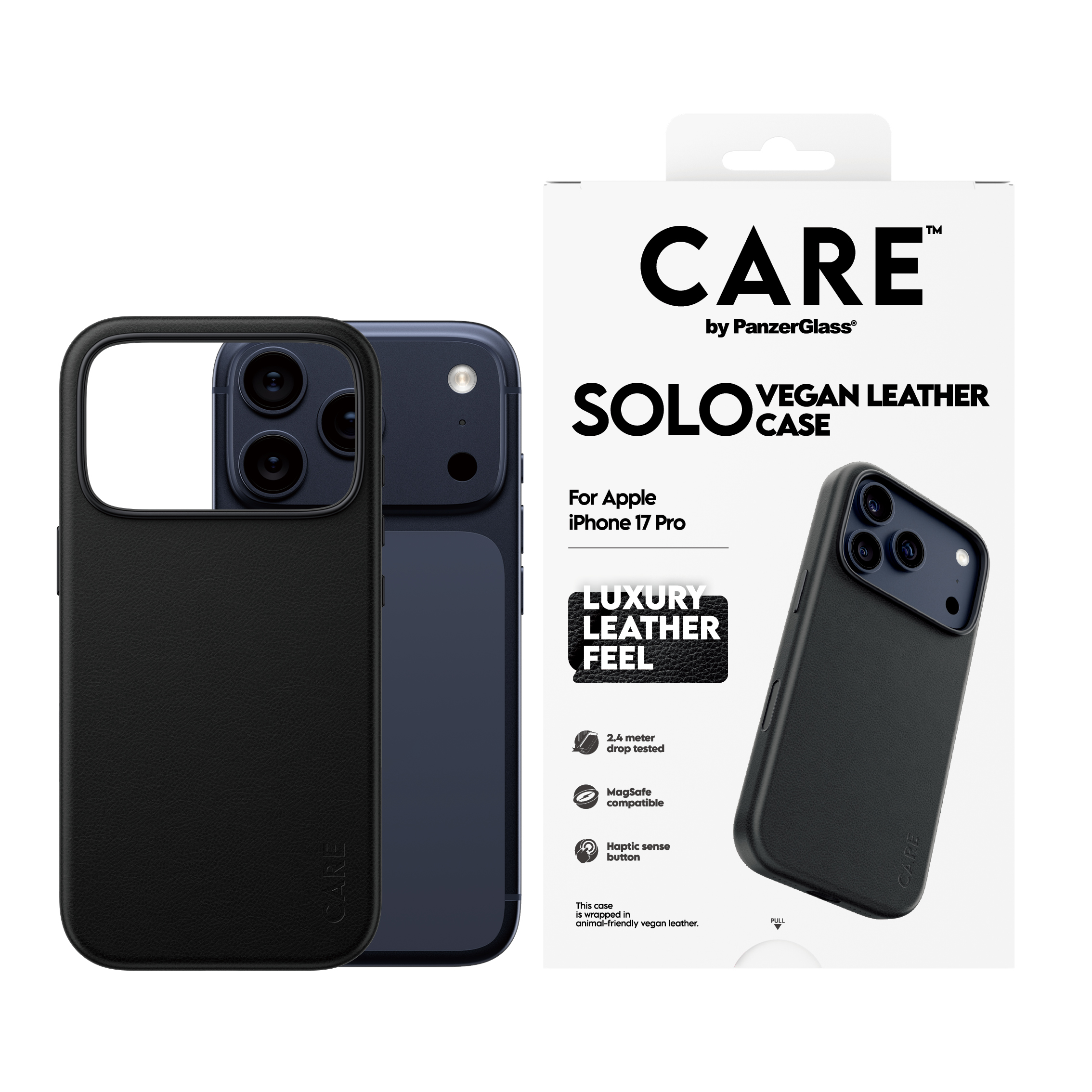CARE by PanzerGlass Solo iPhone 17 Pro tok – fekete