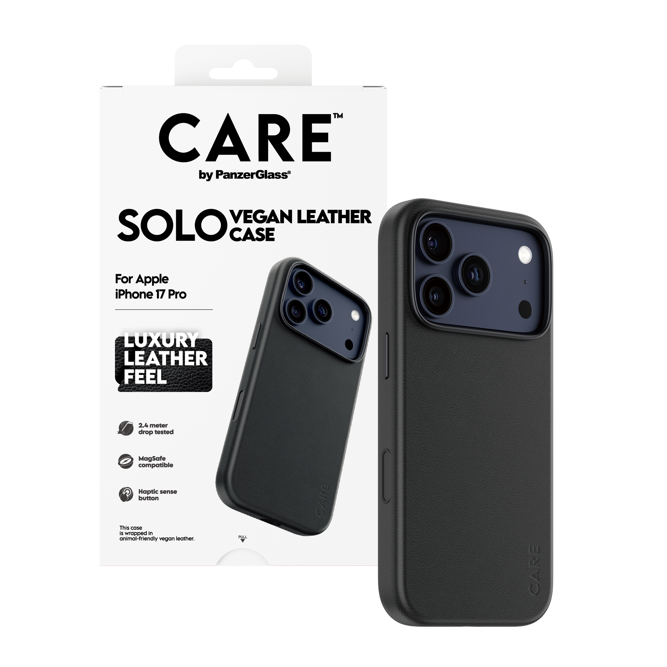 CARE by PanzerGlass Solo iPhone 17 Pro tok – fekete