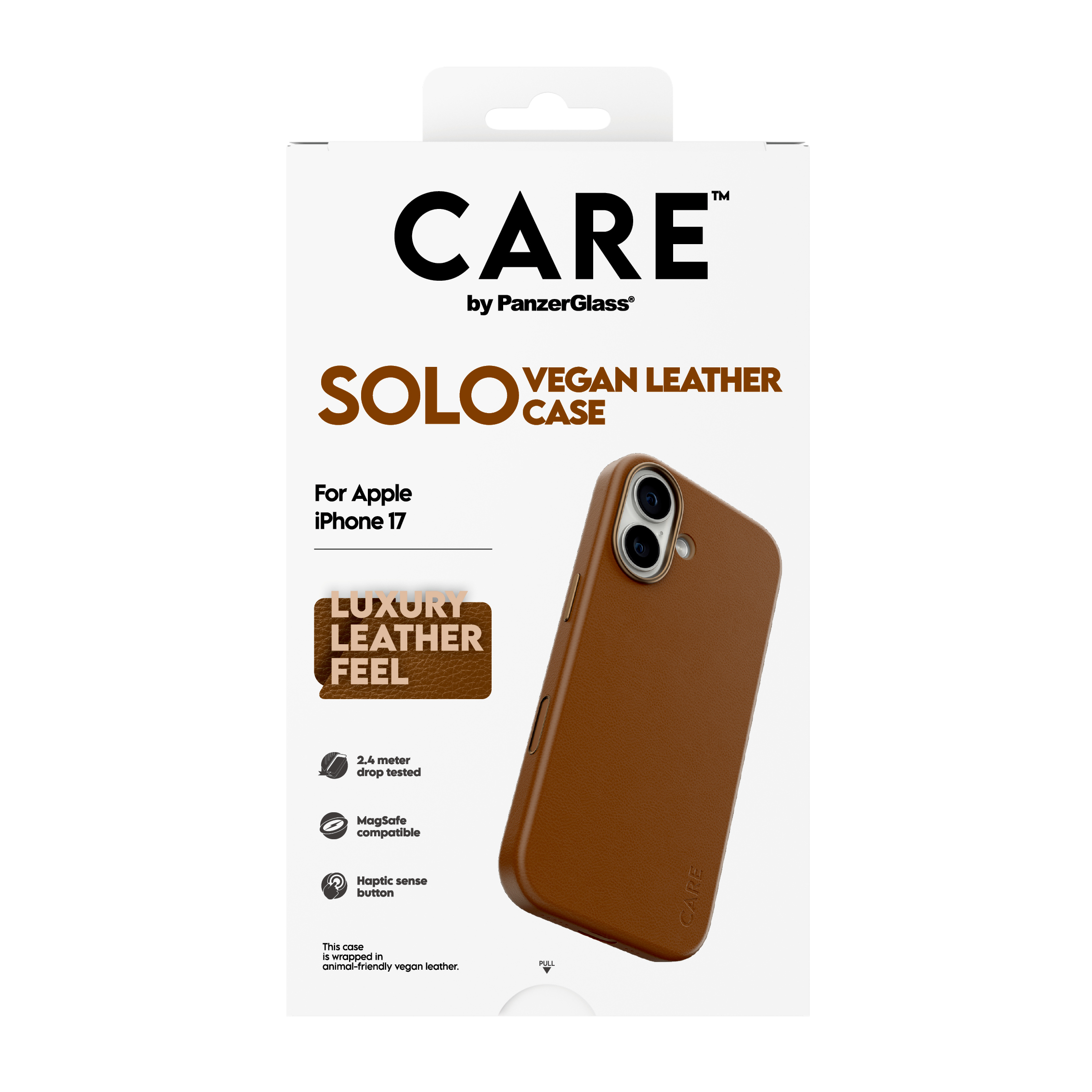 CARE by PanzerGlass Solo iPhone 17 tok – barna