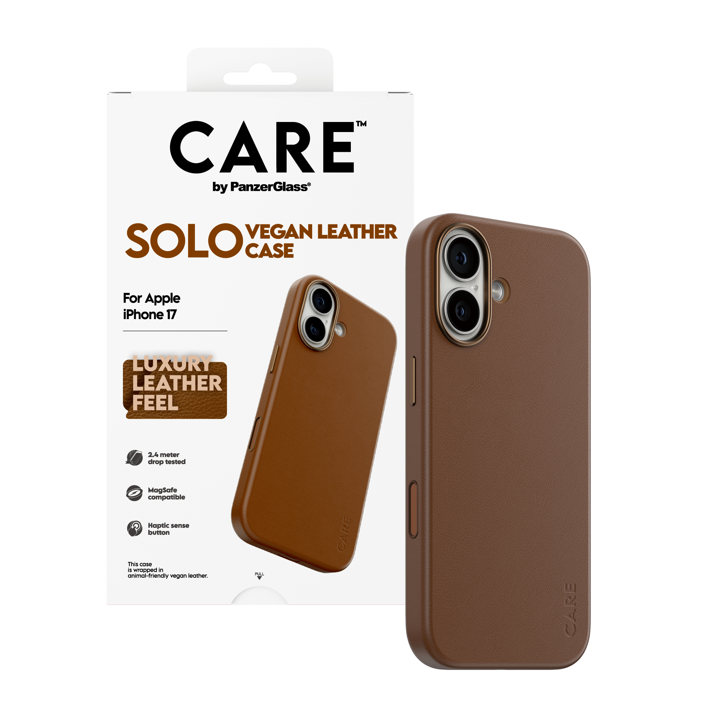 CARE by PanzerGlass Solo iPhone 17 tok – barna