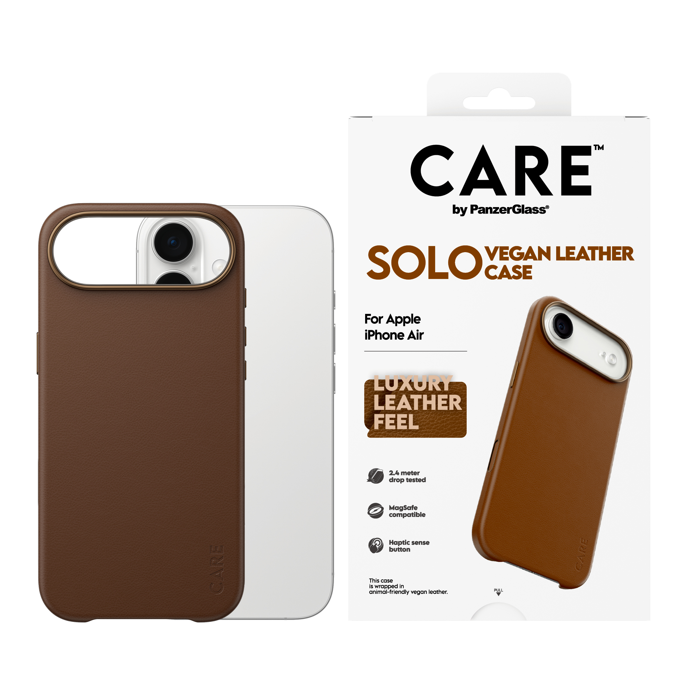 CARE by PanzerGlass Solo iPhone Air tok – barna