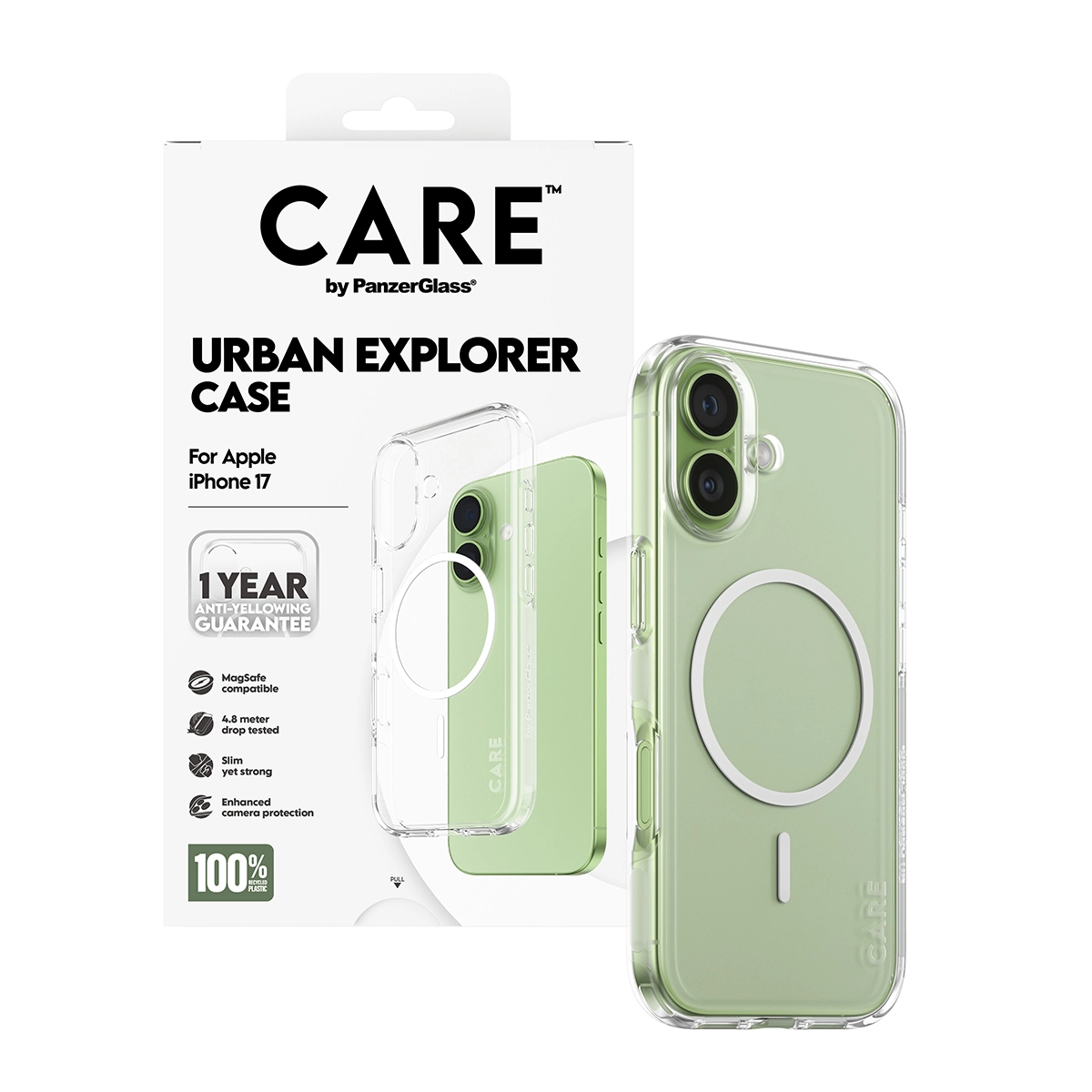 CARE by PanzerGlass Urban Explorer iPhone 17 MagSafe tok - áttetsző