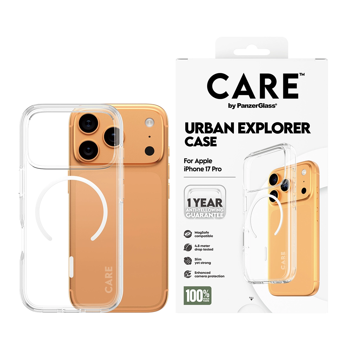 CARE by PanzerGlass Urban Explorer iPhone 17 Pro MagSafe tok - áttetsző