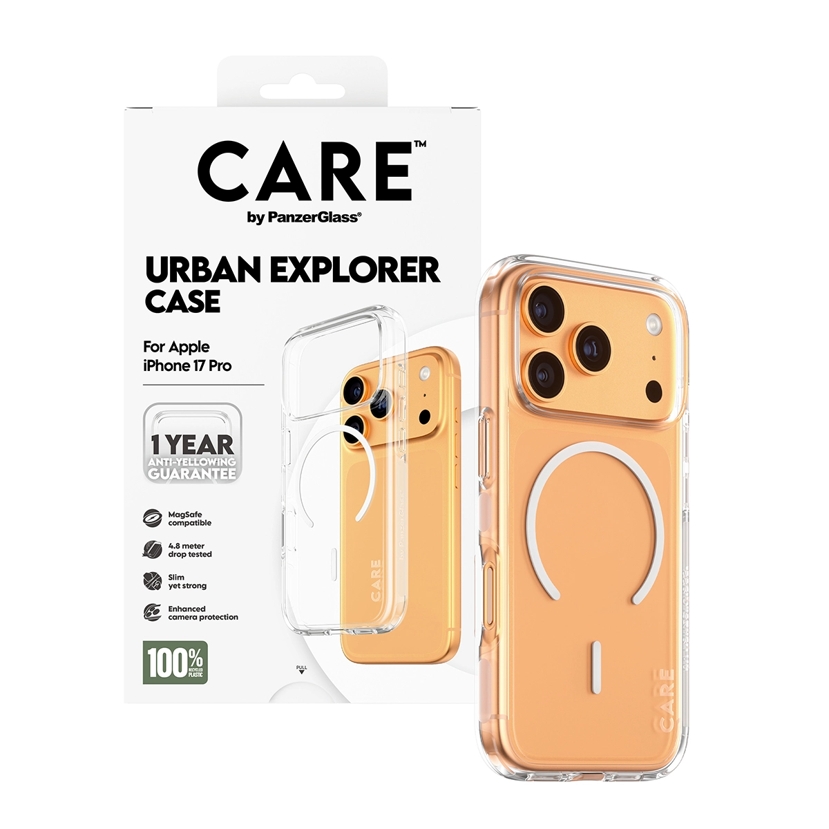 CARE by PanzerGlass Urban Explorer iPhone 17 Pro MagSafe tok - áttetsző