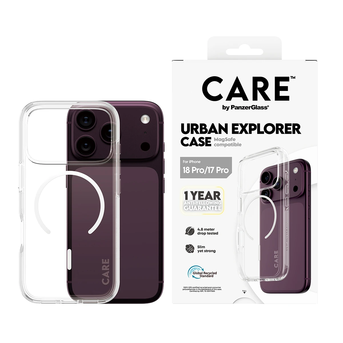 CARE by PanzerGlass Urban Explorer iPhone 18 Pro / 17 Pro MagSafe tok - áttetsző