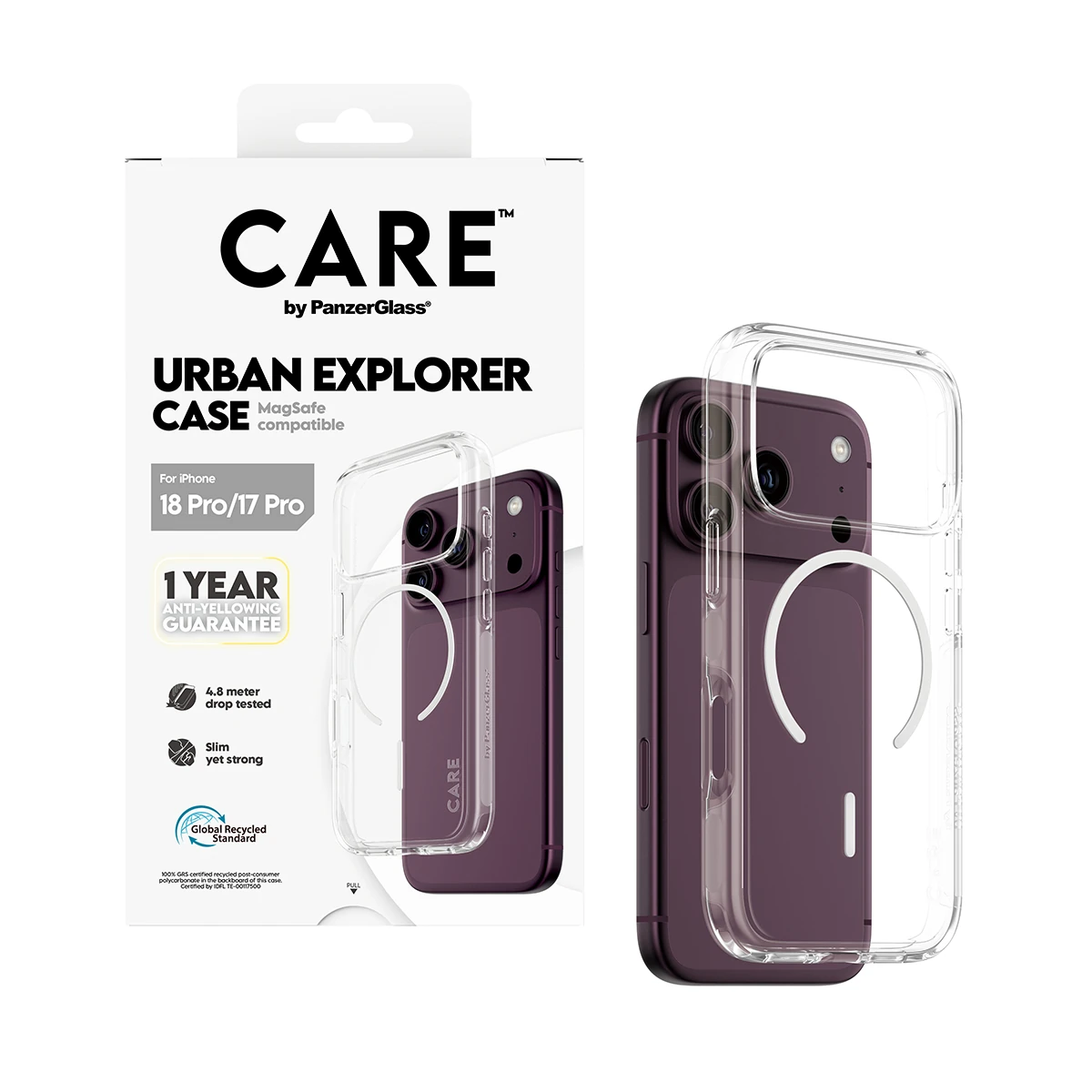 CARE by PanzerGlass Urban Explorer iPhone 18 Pro / 17 Pro MagSafe tok - áttetsző