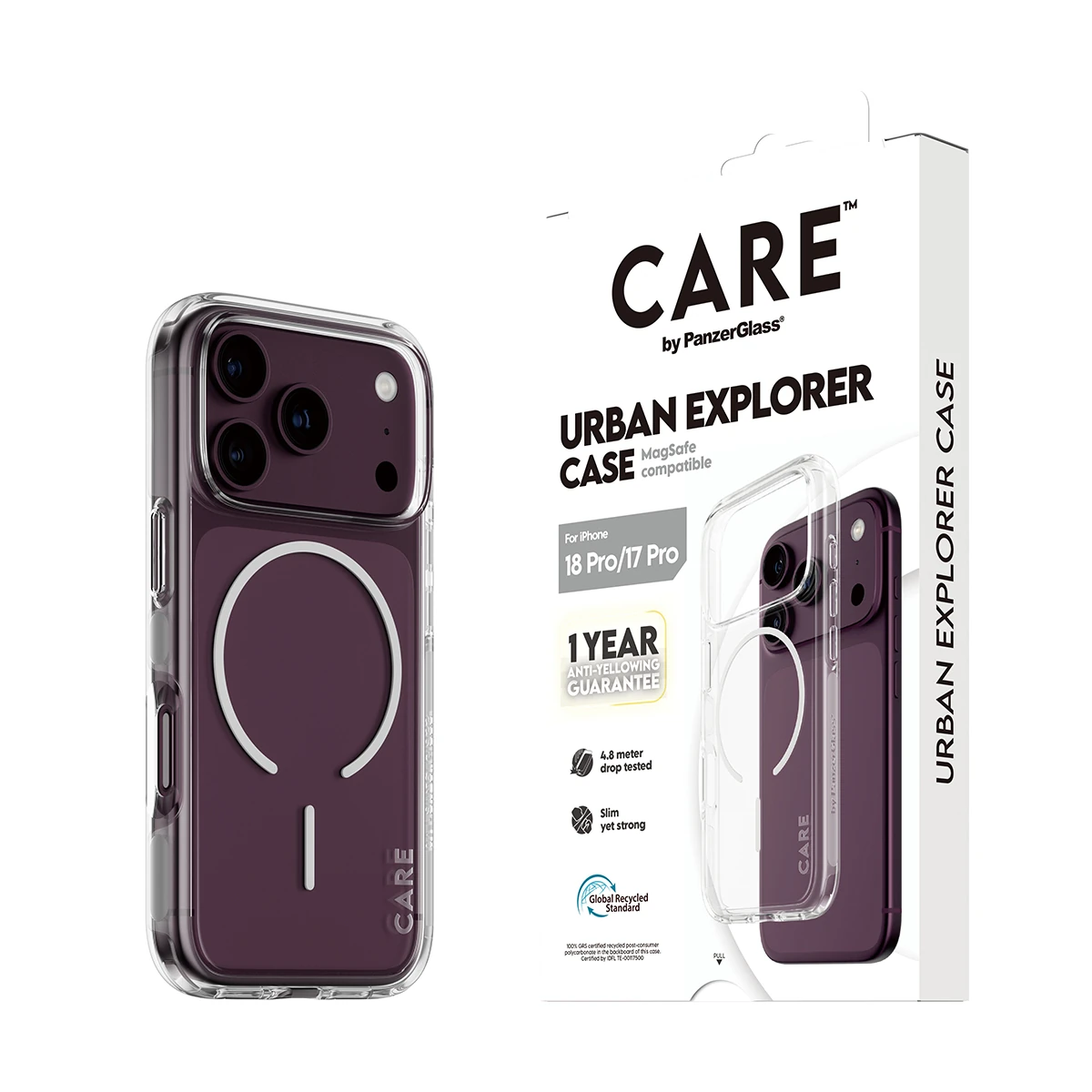 CARE by PanzerGlass Urban Explorer iPhone 18 Pro / 17 Pro MagSafe tok - áttetsző