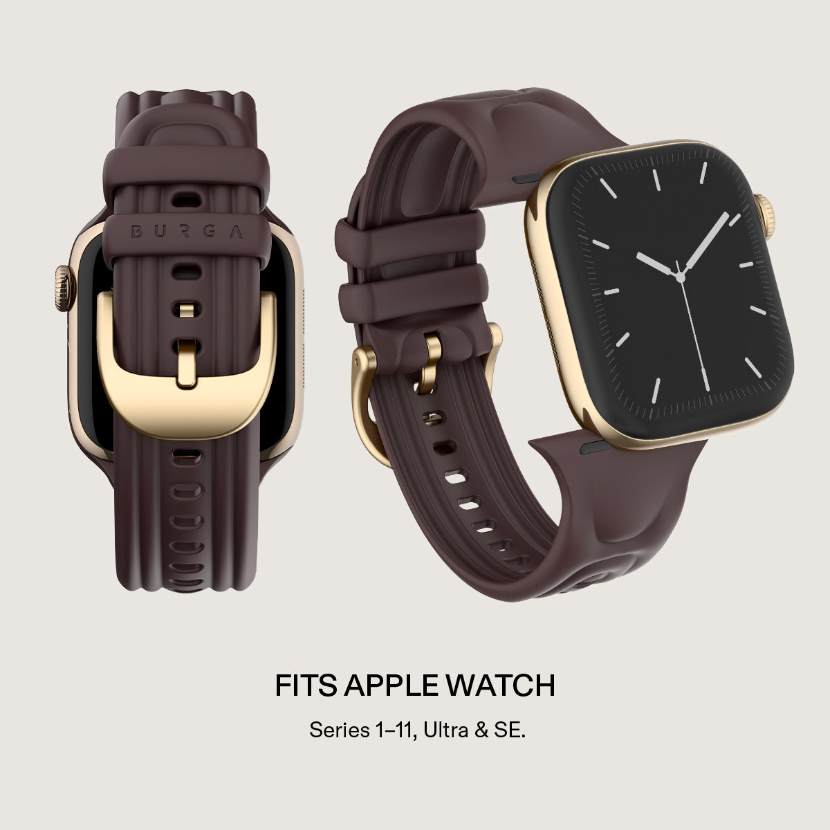 BURGA Apple Watch 44/45/46/49mm Cloud gumiszíj - csokoládébarna