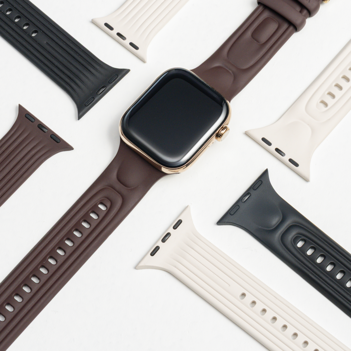 BURGA Apple Watch 44/45/46/49mm Cloud gumiszíj - csokoládébarna