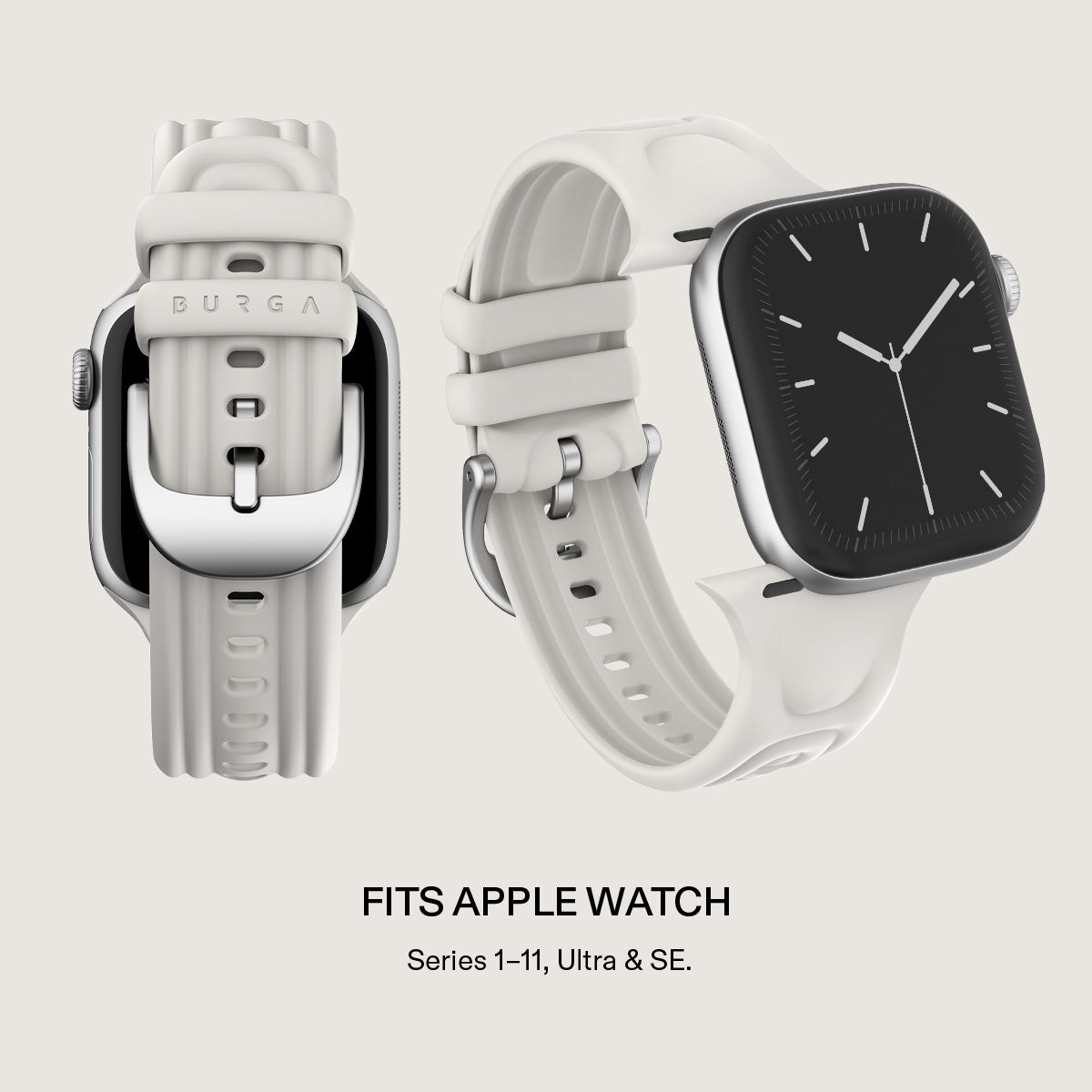BURGA Apple Watch 44/45/46/49mm Cloud gumiszíj - krémszín
