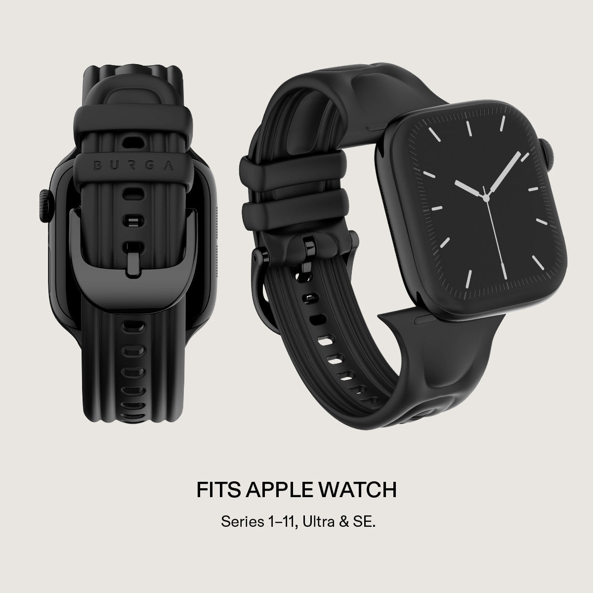 BURGA Apple Watch 38/40/41mm Cloud gumiszíj - fekete