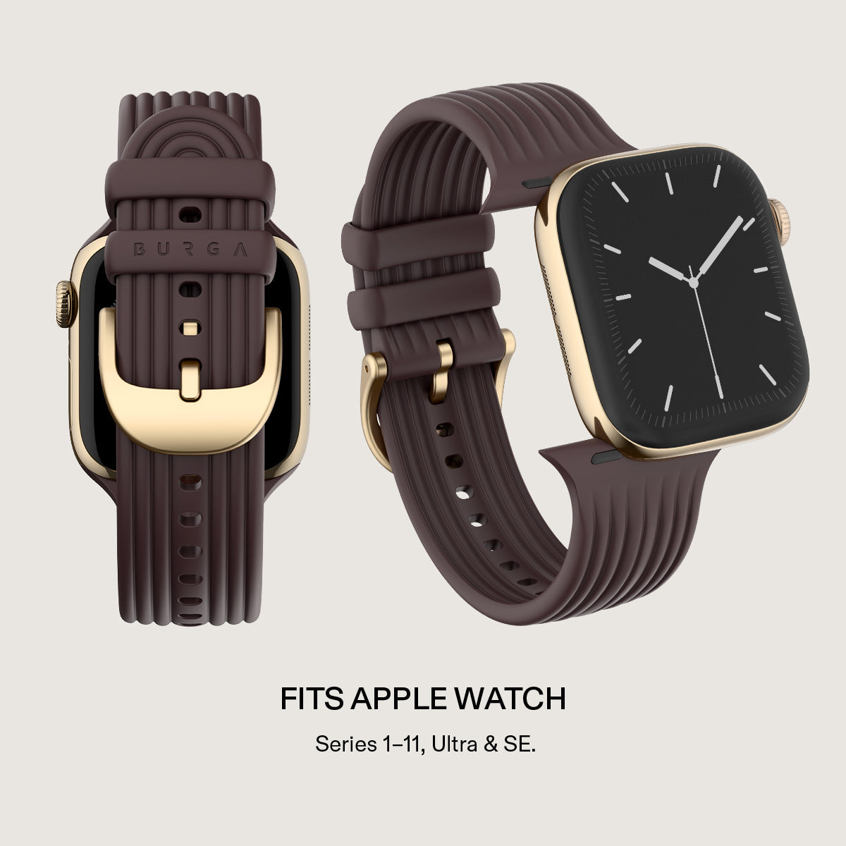 BURGA Apple Watch 44/45/46/49mm Core gumiszíj - csokoládébarna