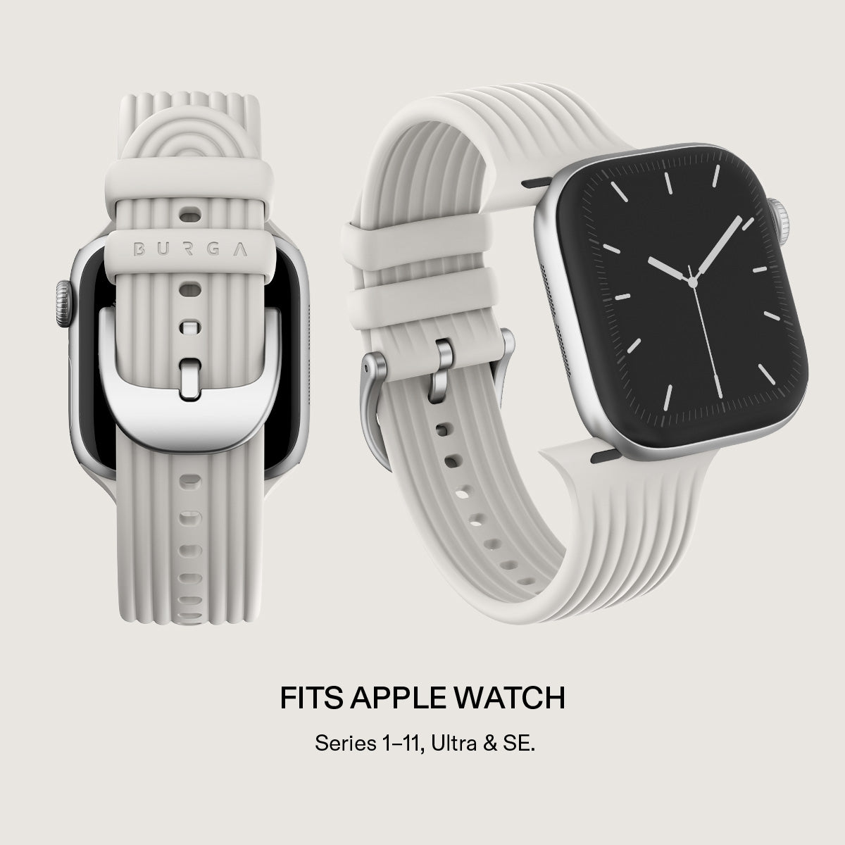 BURGA Apple Watch 38/40/41mm Core gumiszíj - krémszín