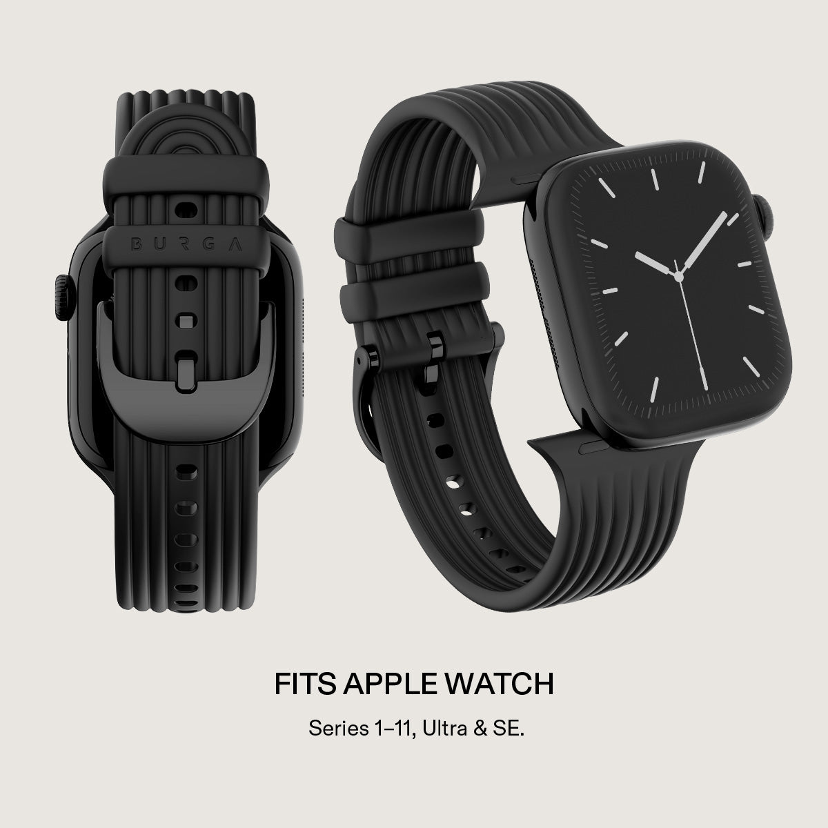 BURGA Apple Watch 38/40/41mm Core gumiszíj - fekete