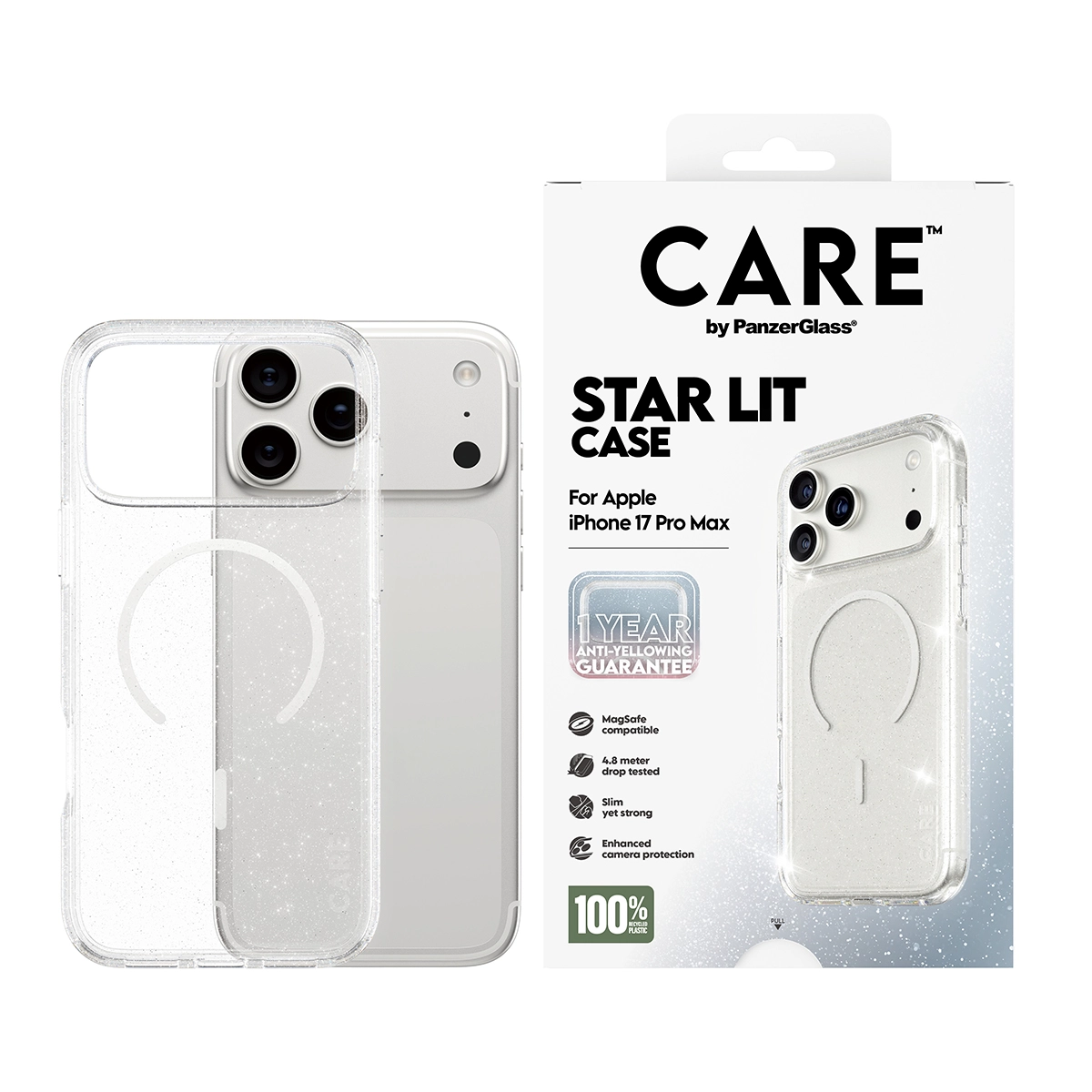CARE by PanzerGlass Urban Explorer iPhone 17 Pro Max MagSafe tok - csillogós áttetsző