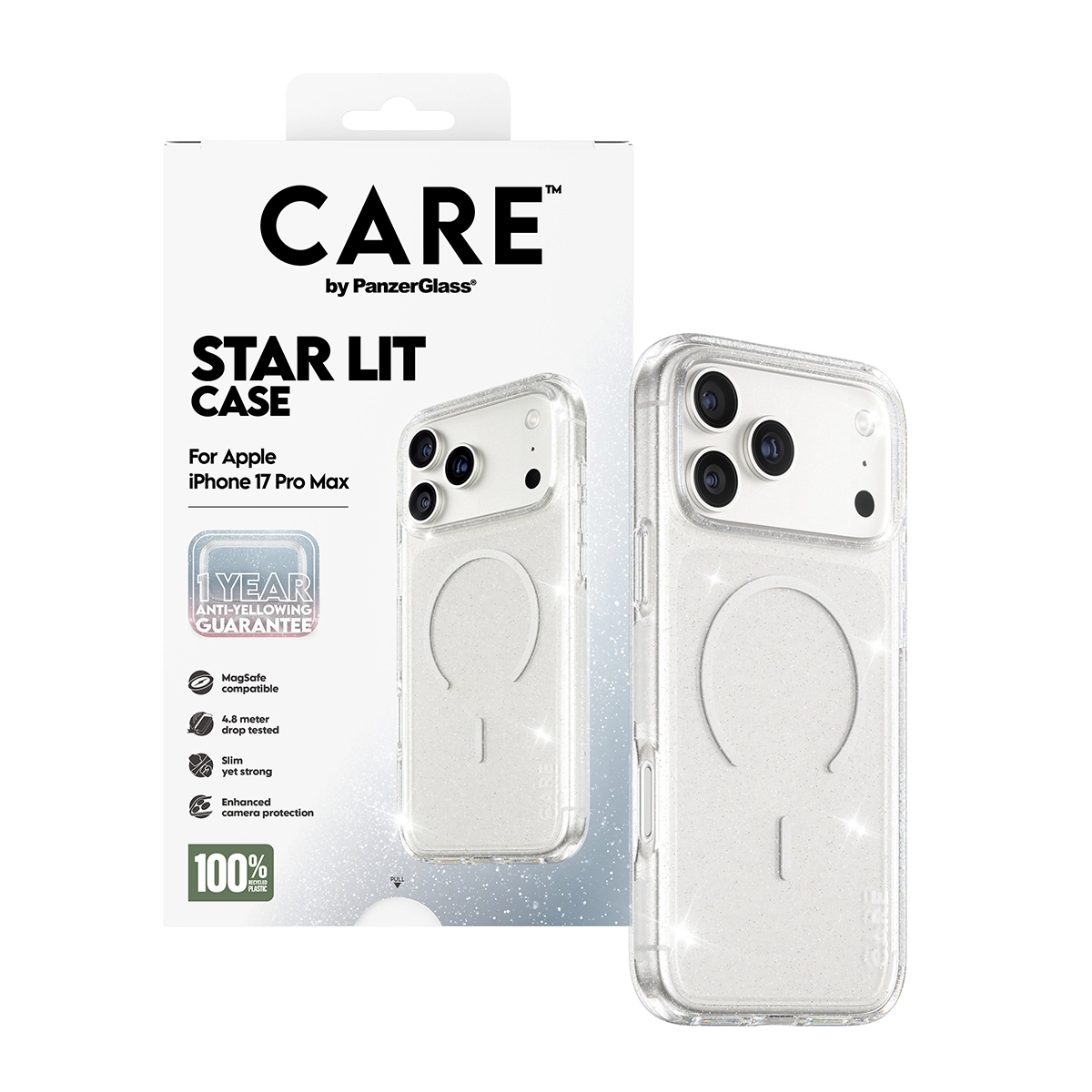 CARE by PanzerGlass Urban Explorer iPhone 17 Pro Max MagSafe tok - csillogós áttetsző