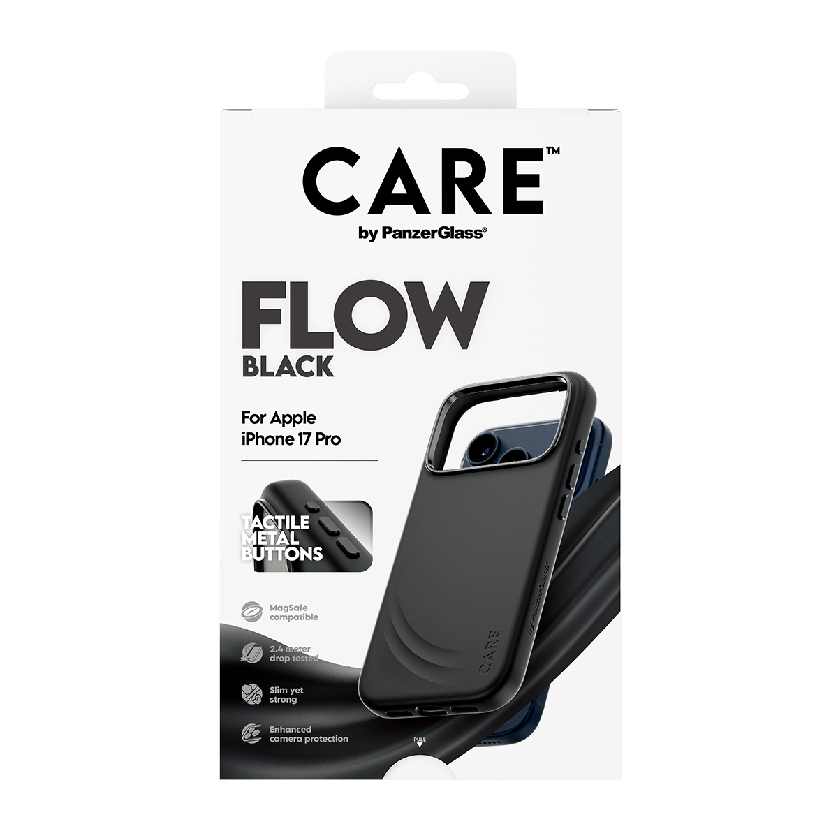 CARE by PanzerGlass Flow iPhone 17 Pro MagSafe tok - fekete