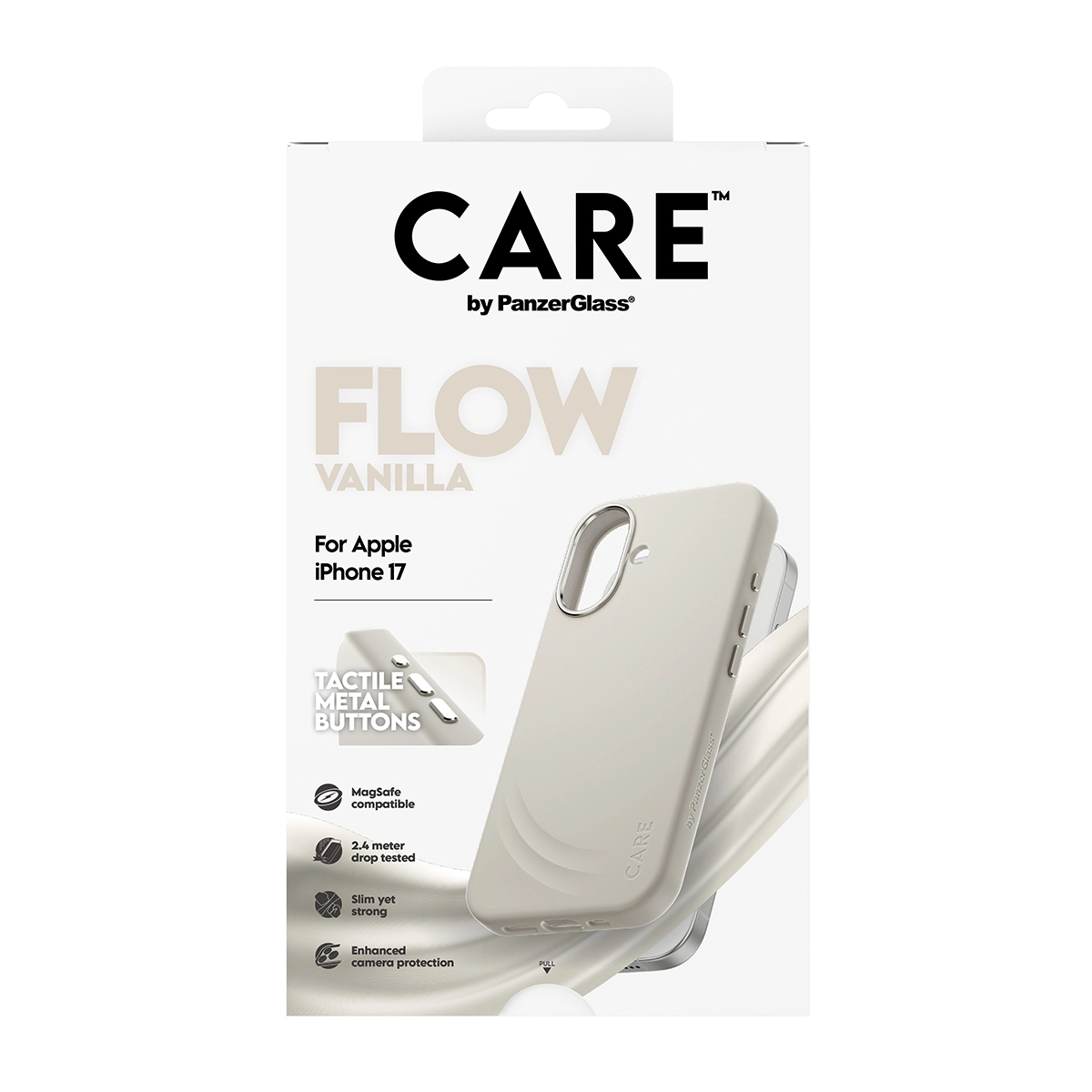 CARE by PanzerGlass Flow iPhone 17 MagSafe tok – vanília