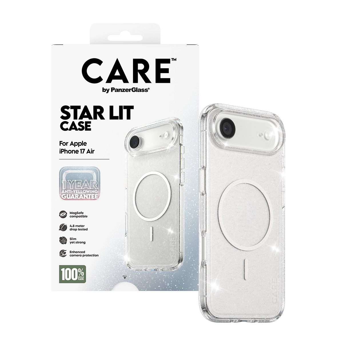 CARE by PanzerGlass Urban Explorer iPhone Air MagSafe tok - csillogós áttetsző