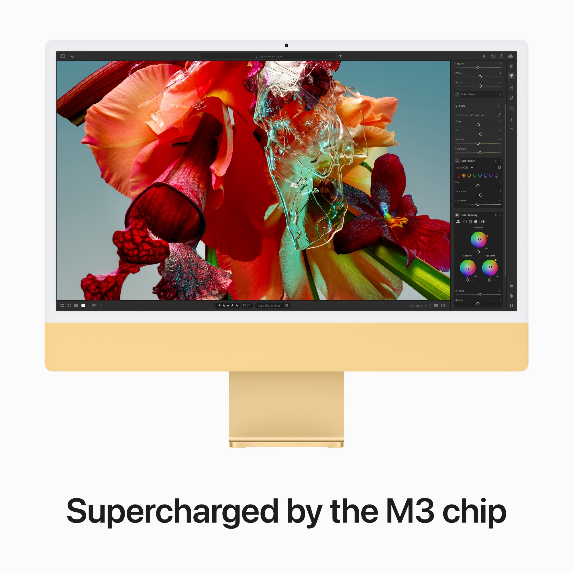 24-inch iMac 4.5K Retina kijelzővel, M3 chippel, 8 magos CPU, 10 magos GPU, 512GB SSD - sárga