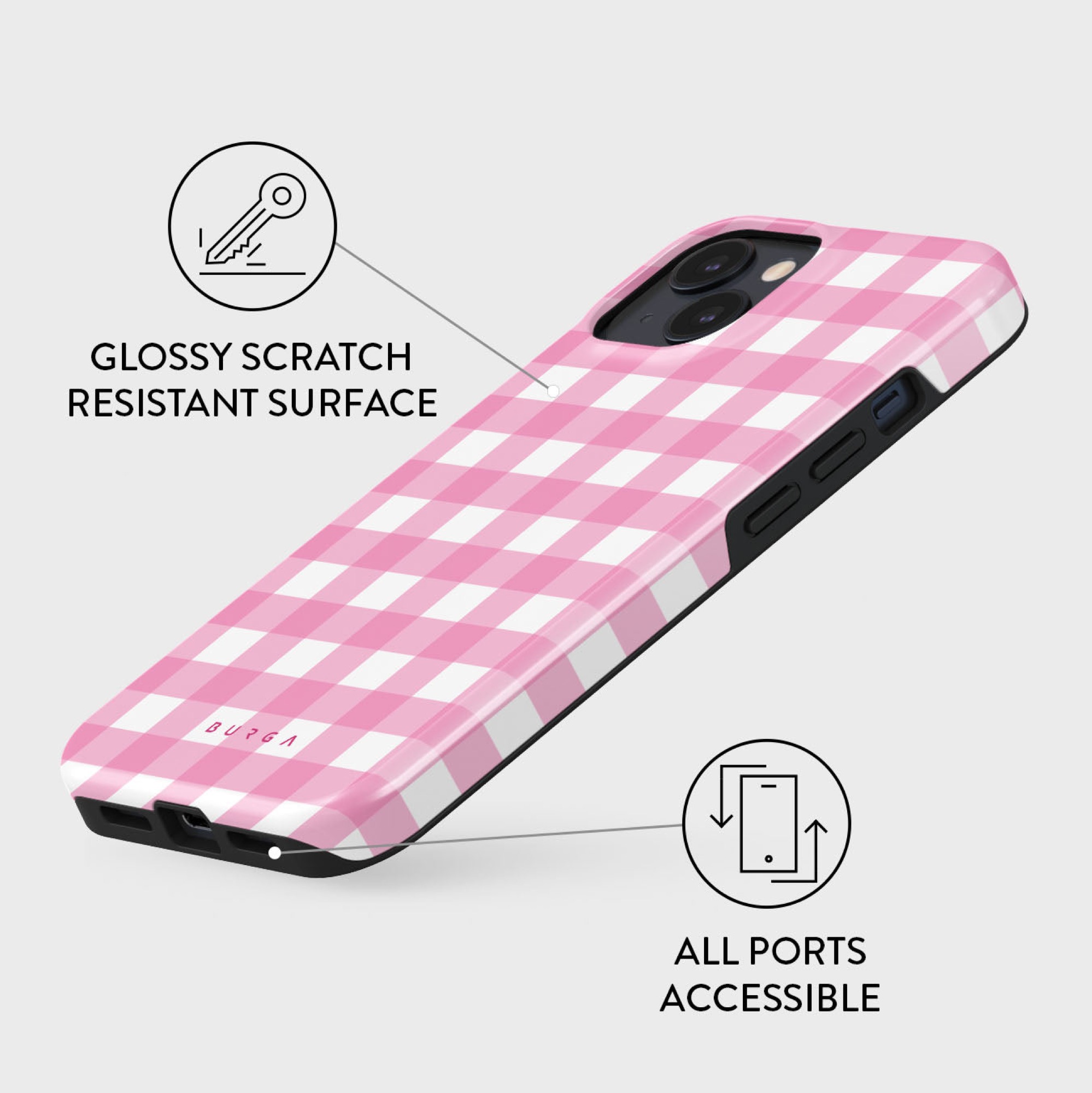 BURGA Tough MagSafe iPhone 15 tok - Barbie rózsaszín