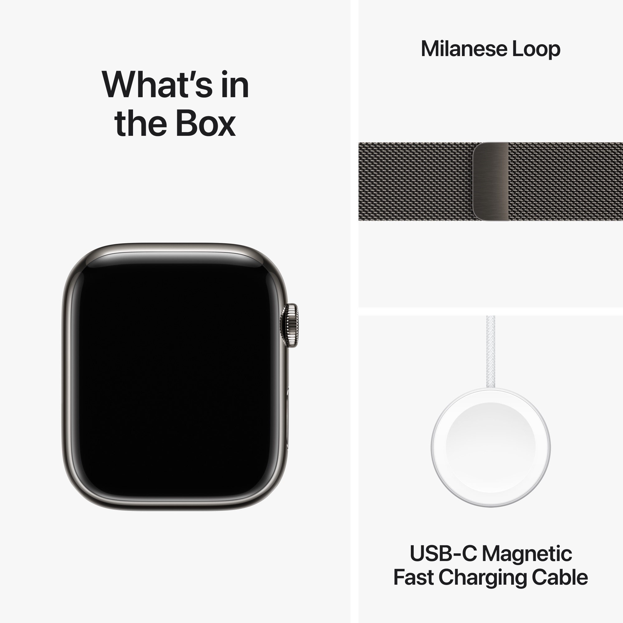 APPLE Watch Series 9 GPS + Cellular Stainless Steel Case with Milanese Loop