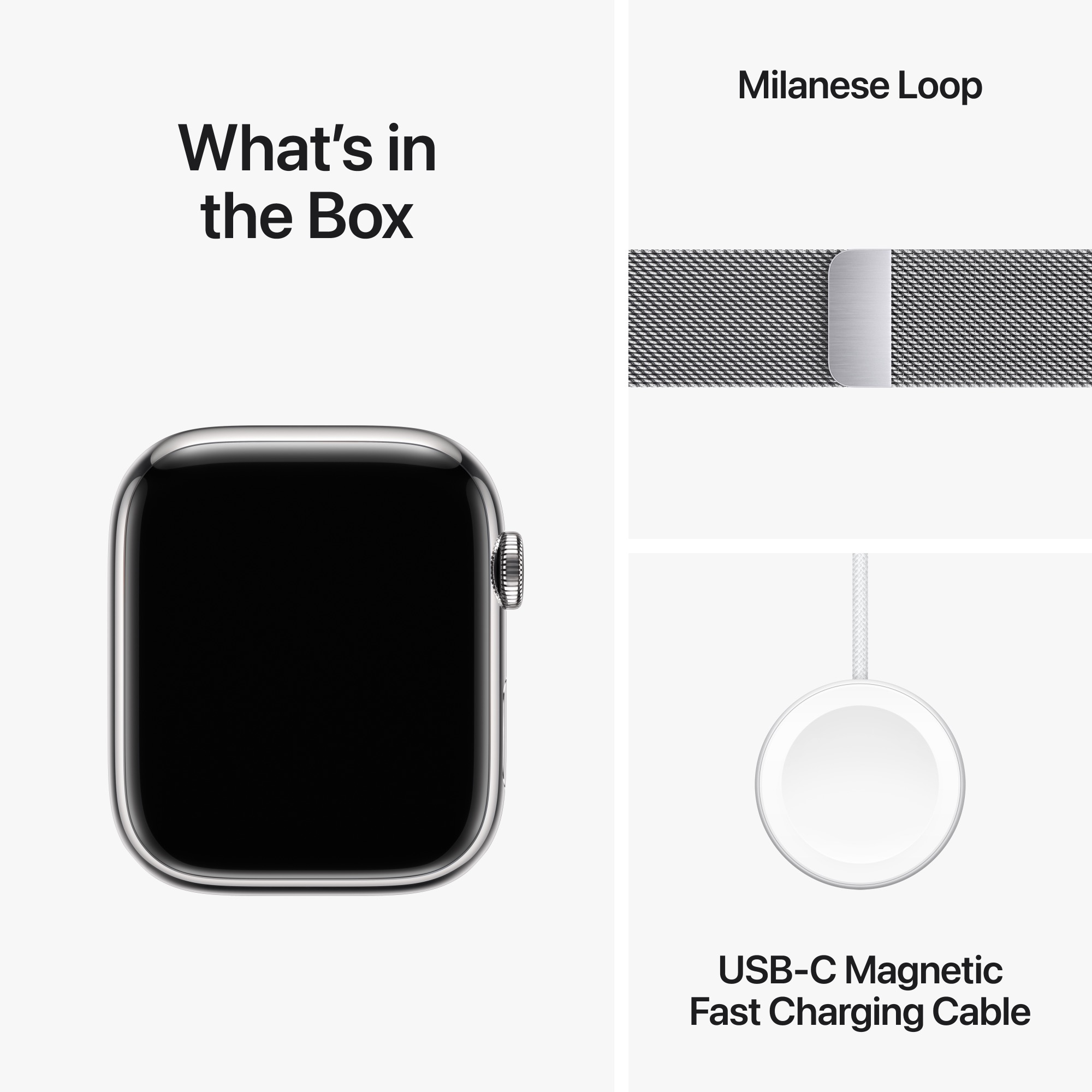 APPLE Watch Series 9 GPS + Cellular Stainless Steel Case with Milanese Loop