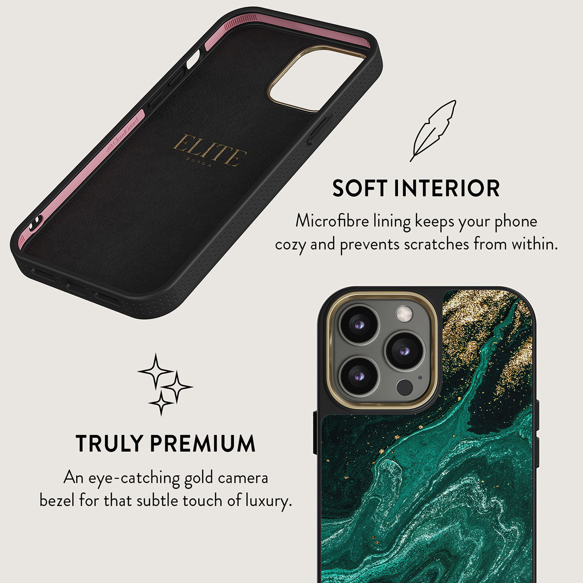 BURGA Elite MagSafe iPhone 14 Pro tok - smaragd tenger