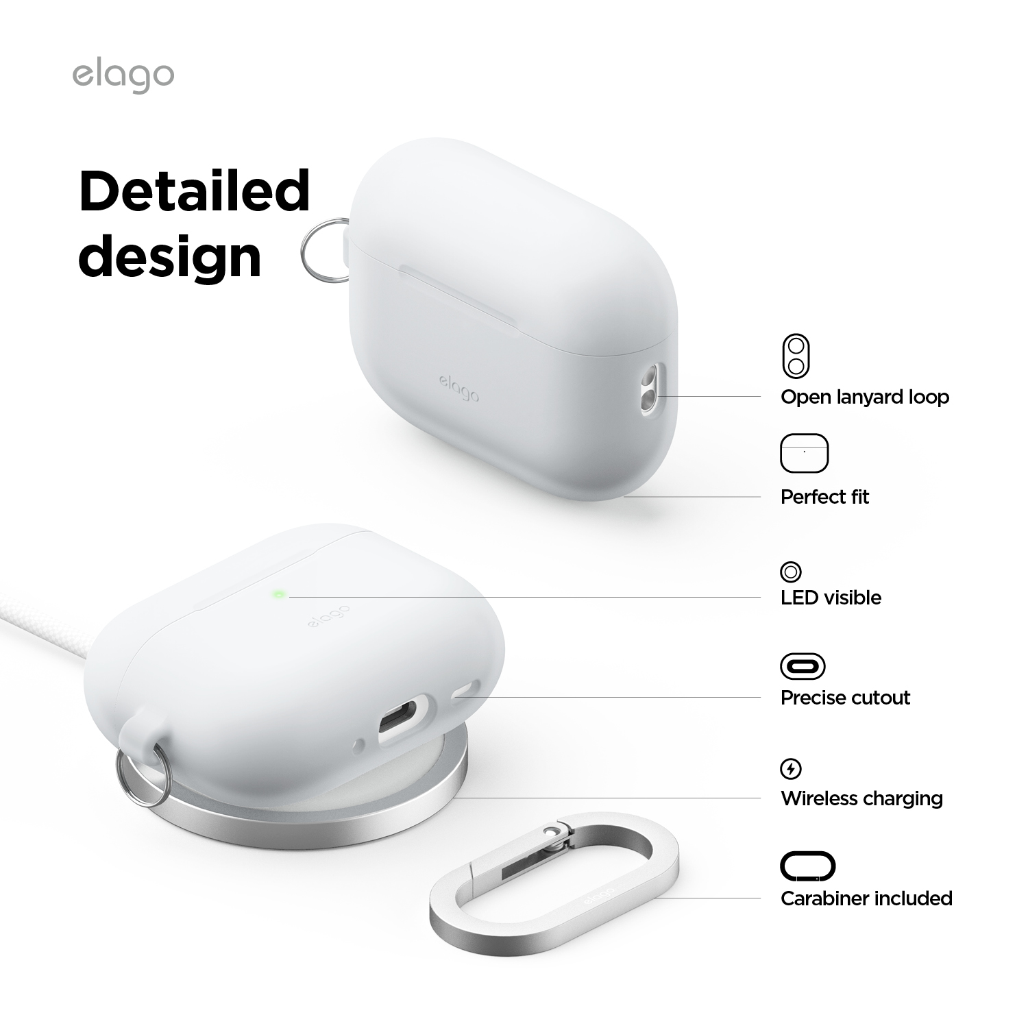 elago AirPods Pro 3 szilikon tok - fehér