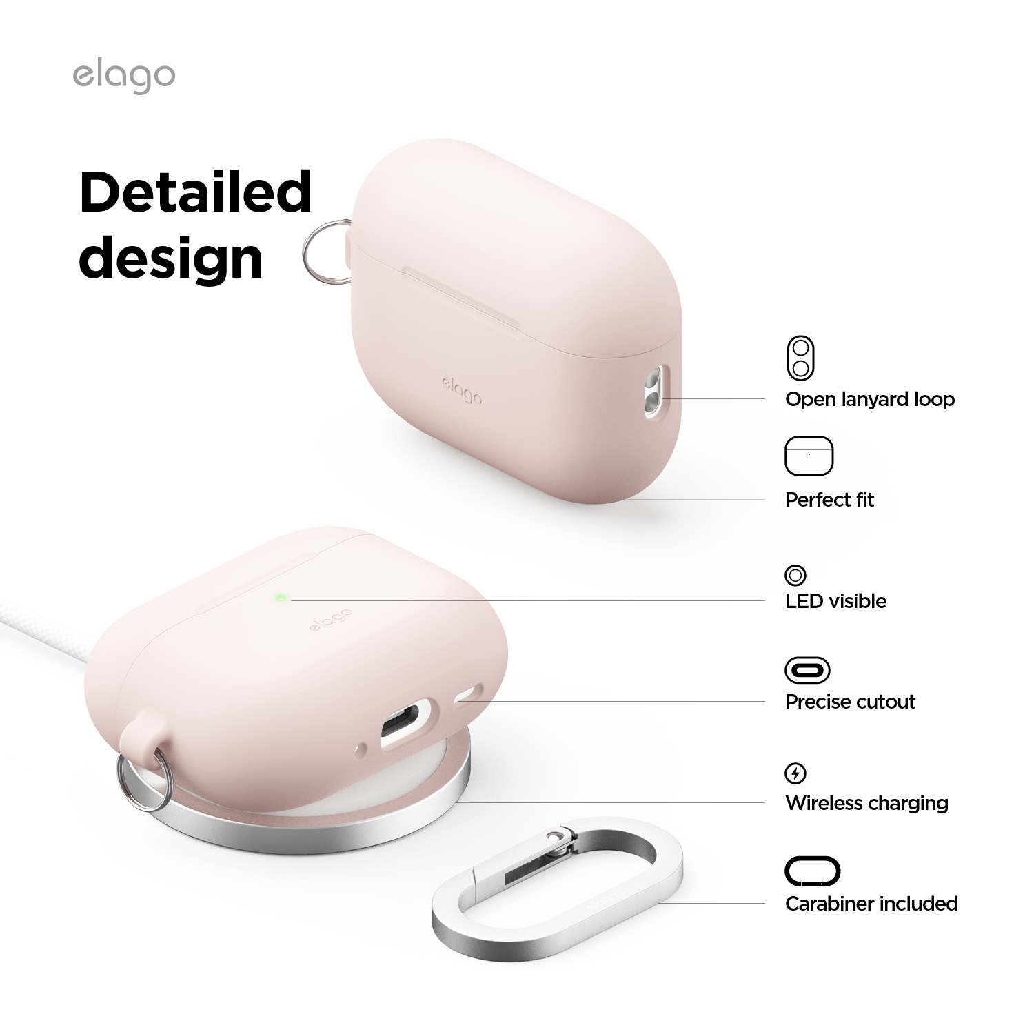 elago AirPods Pro 3 szilikon tok - rózsaszín