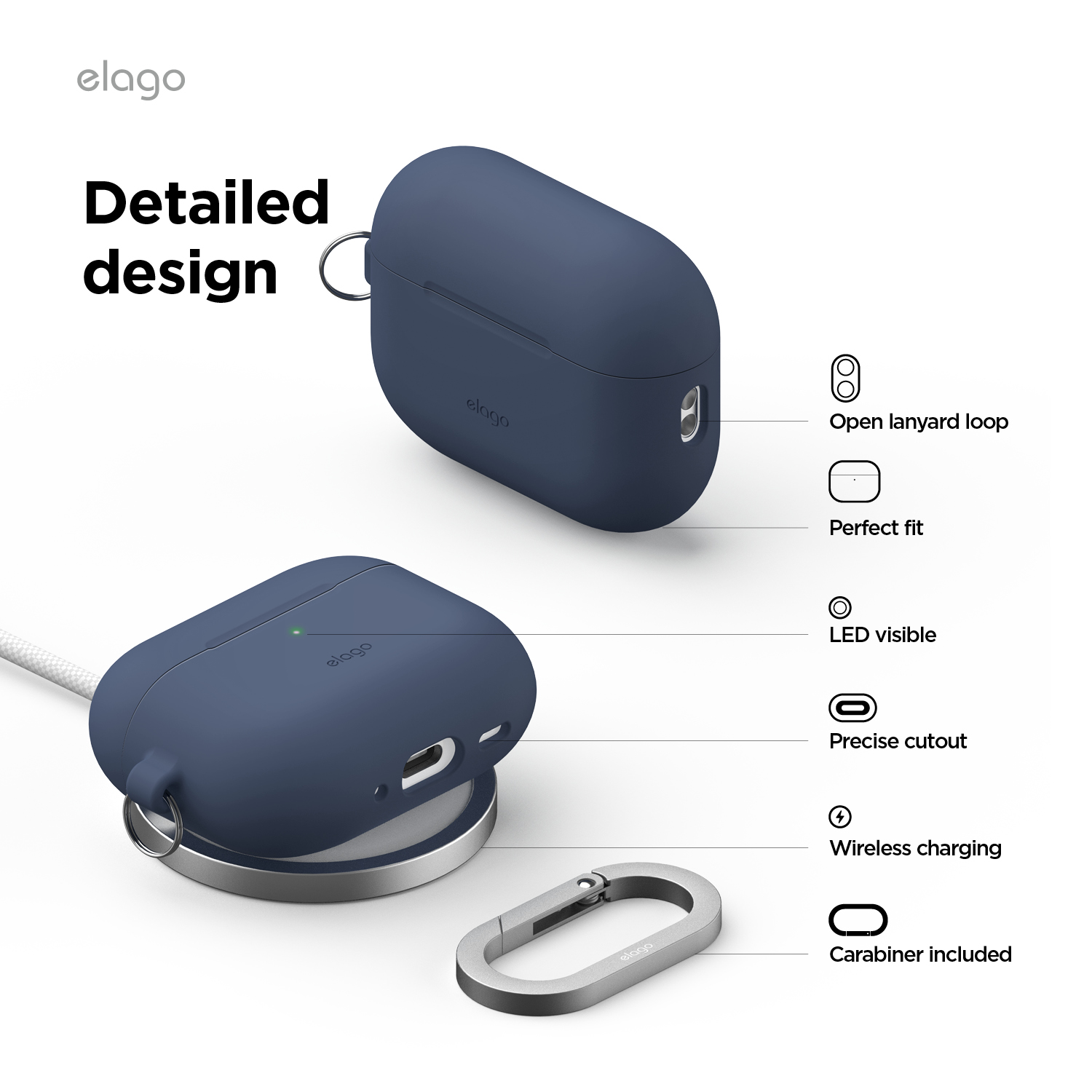 elago AirPods Pro 3 szilikon tok - sötétkék