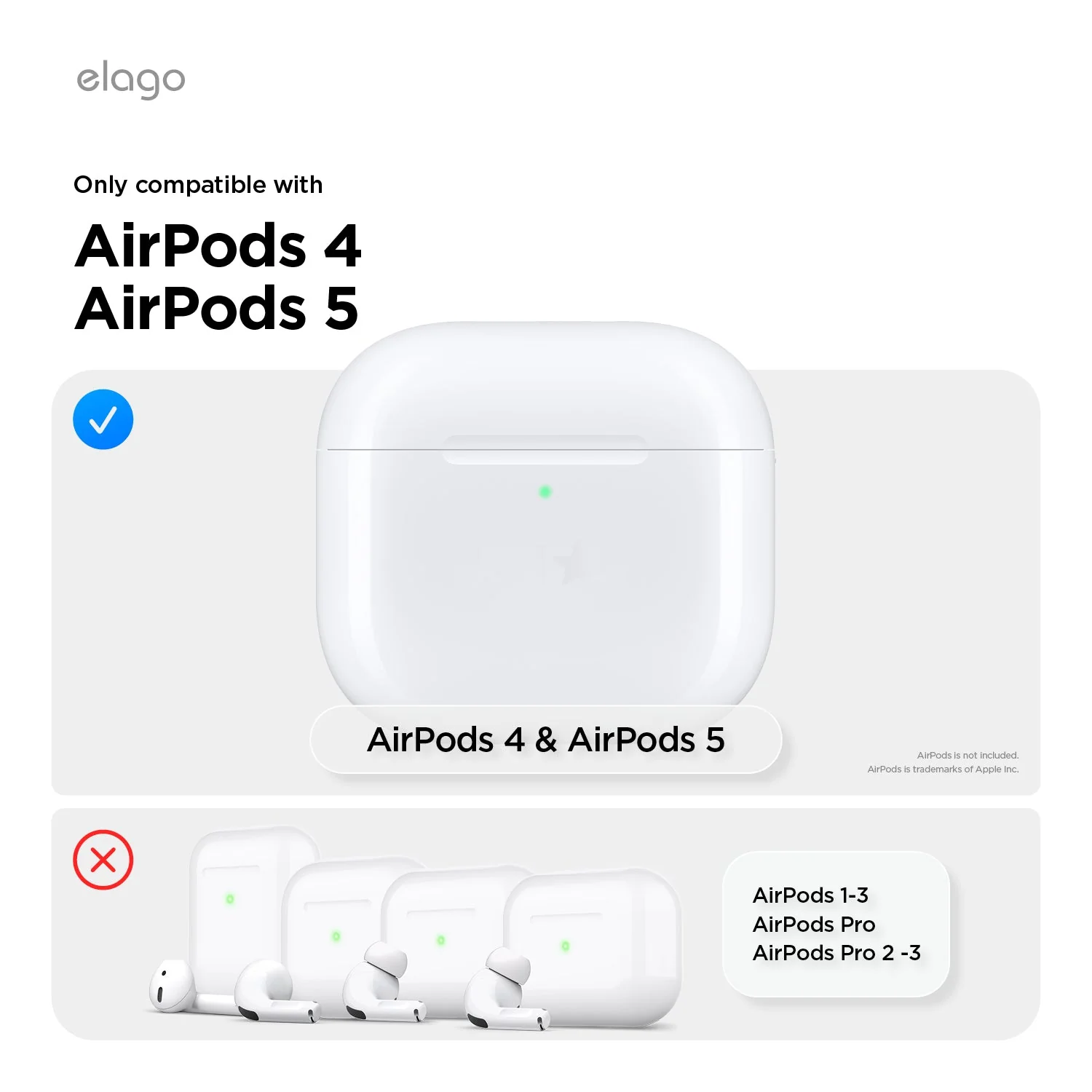 elago Leather-Touch AirPods 5 / 4 szilikon tok - fekete